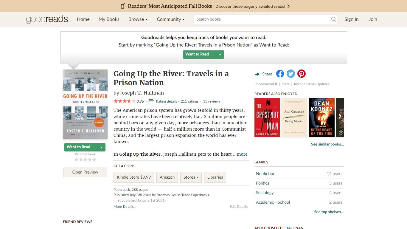 Going Up the River: Travels in a Prison Nation - Goodreads